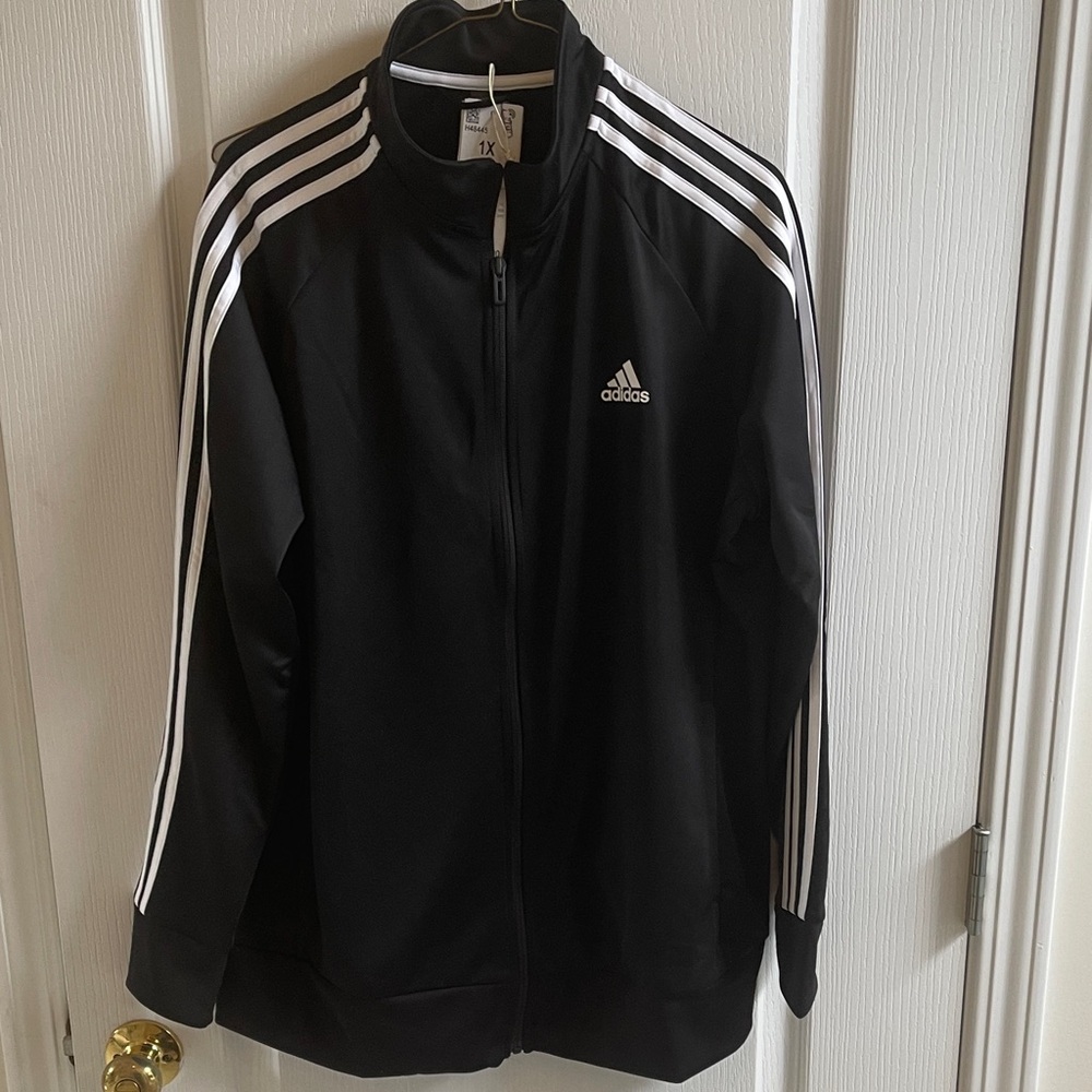 Women’s Adidas Black Jacket with White Accents